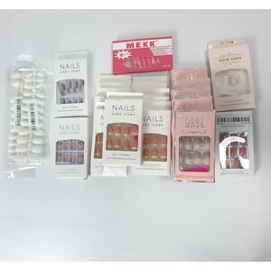 Press On Nails Bundle 18 Sets Glue Kit DIY Acrylic Fake Nails Mixed Lot Manicure